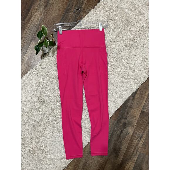 Athleta Pants - Athleta Size XS Pink Salutation Stash 7/8 High Waisted Tight Leggings